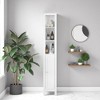 Slim Tall Bathroom Storage Cabinet with Adjustable Shelves, Freestanding Door Floor Cabinet with Open Compartments - 4 of 4