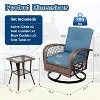 ODK 3-Piece Swivel Rocking Patio Chairs Set,Outdoor Wicker Patio Bistro Set With Thickened Cushions for Poolside/Garden/Deck - 3 of 4