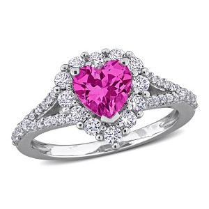 EVERLY JEWELRY  |   Sterling Silver 2 1/2 CT TGW Created Pink Sapphire Created White Sapphire Fashion Ring - 1 of 4