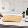 20"x15" Large Wood Cutting Board for Kitchen, Bamboo Cheese Charcuterie Board with Handles - 4 of 4