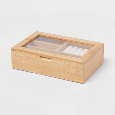 Storage Bins with Bamboo Lids Set of 6 Lidded Storage Container