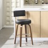 Bekrvio 26" Faux Leather Swivel Bar Stools Set of 1/2/3/4,Mid Century Modern Counter Chairs with Wood Legs and Curved Back for Kitchen Island - 3 of 4