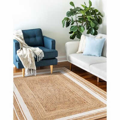 Handmade Natural Ivory Braided Jute 2'x3' Indoor Rug