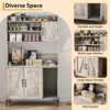 Homhougo Large Cat Litter Box Enclosure Furniture with 3 Open Shelves and Storage Cabinet, Farmhouse Cat House Washroom - 4 of 4