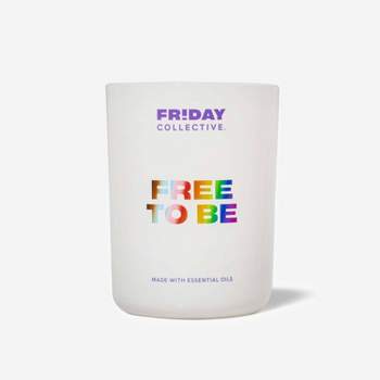 8oz 1-Wick Glass 'Free to Be' Candle Gray - Friday Collective