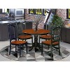 HomeStock 5-Piece Black and Cherry Finish Solid Wood Top Dining table with 4 Chairs - 2 of 4