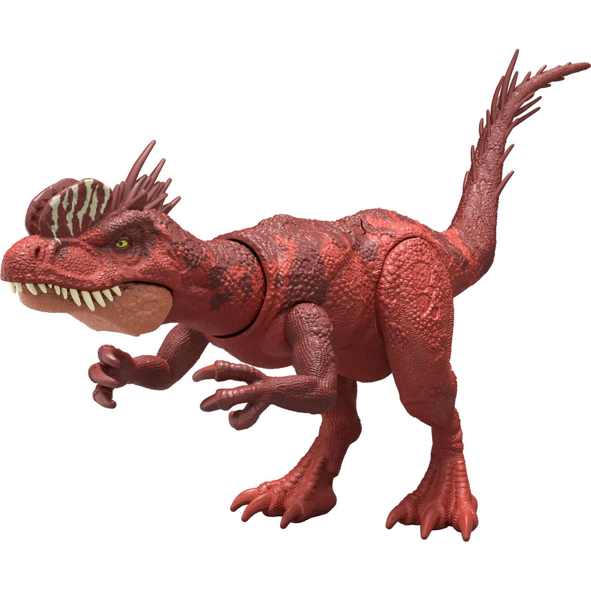 Jurassic World Strike Attack Dilophosaurus Dinosaur Figure, Single Action & Posable, Digital Play