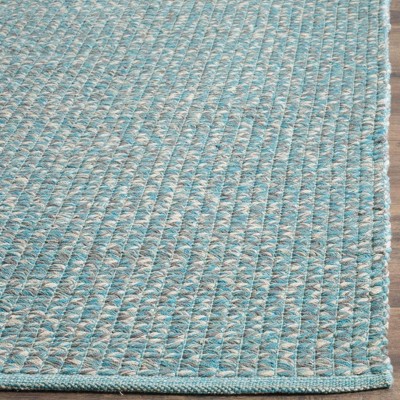 Montauk 8' Round Blue Cotton Handmade Reversible Rug
