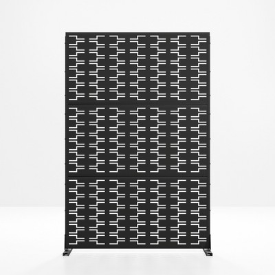 Lirago Black 72 in. Galvanized Metal Outdoor Privacy Screens Garden Outdoor Fence