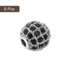 Unique Bargains Round Brass Rhinestone DIY Bracelets Earrings Charm Spacer Beads 8 Pcs - 3 of 4