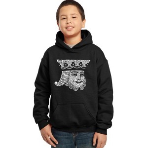 LA Pop Art Boy's Word Art Hooded Sweatshirt - King of Spades - 1 of 4