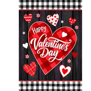 Briarwood Lane Valentine's House Flag 40x28 For Outdoor Scattered Hearts For Valentine's House Flag - 1 of 4