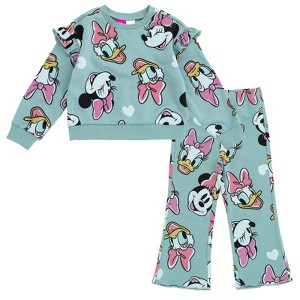 Disney Fleece Pullover Sweatshirt and Ribbed Flare Leggings Outfit Set Toddler - 1 of 4