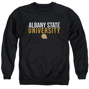 Albany State University Official Stacked Adult Crewneck Sweatshirt, Black - 1 of 4