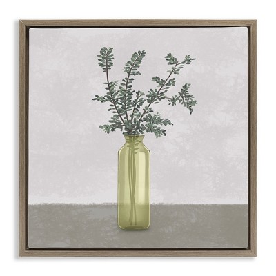 Stupell Industries Plant in Vase Neutral Grey Design, 18" x 18"