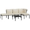 vidaXL Patio Lounge Set Black, Sand Powder-coated steel, Polyester Large - 3 of 4