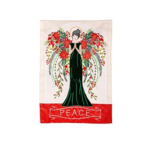 Evergreen Floral Angel Applique Garden Flag 12 x 18 Inches Indoor Outdoor Decor - 1 of 4