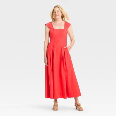 Women's Poplin Midi Dress - A New Day™