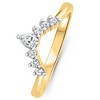 Pompeii3 1/4Ct Diamond Curved Wedding Anniversary Engagement Guard Ring Gold Lab Created - 2 of 4