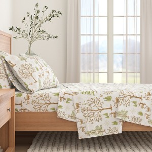 100% Cotton Outdoor Print Flannel Sheet Set - Great Bay Home - 1 of 4