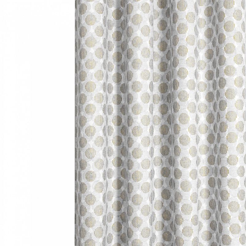 Kate Aurora 2 Piece Contemporary Chic Metallic Abstract Circles Light Filtering Grommet Top Curtains, 5 of 8