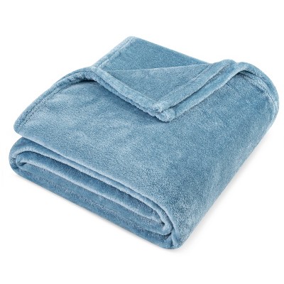 Dusty Blue Soft Fleece Flannel Throw Blanket
