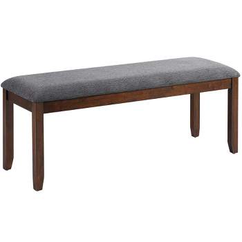 Costway Dining Bench Upholstered Entryway Bench Footstool Kitchen w/ Wood Legs