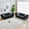3+3 Seater Chesterfield Velvet Upholstery Sofa with Roll Armrest & Nailhead, Mid Century Modern Upholstered Couch for Living Room, Office, Apartment - 2 of 4