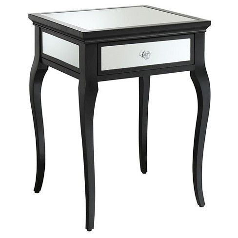 Milan Mirrored End Table Black Mirror Johar Furniture Target