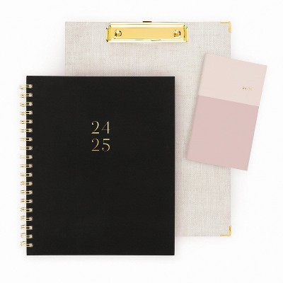 Sugar Paper Essentials 2024-25 Weekly/Monthly Planner 10.25&#34;x8.875&#34; Black and Gold