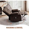 Swivel Rocker Recliner Chair w/ Massage & Heat – Oversize Ergonomic Sofa, 2 Seat Widths (21"/23"), 400lb Capacity, Side Pocket & Cup Holders - 4 of 4