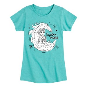 Girls' - Frozen 2 - Elsa Explore More Fitted Short Sleeve Graphic T-Shirt - 1 of 4