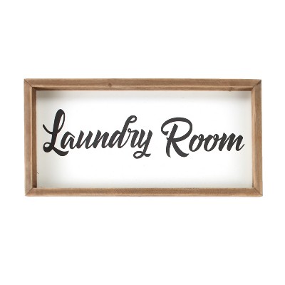 Lakeside Wall Hanging Laundry Room Sign with Wooden Frame - Farmhouse Washroom Accent