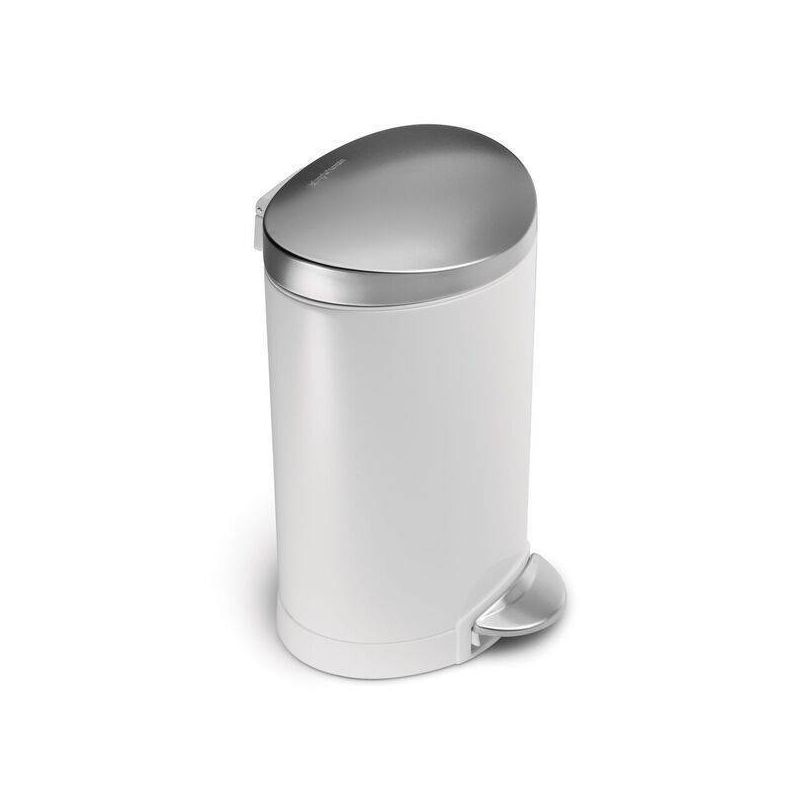simplehuman 6L Stainless Steel Semi-Round Step Trash Can, 2 of 3