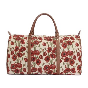 Signare USA Red Poppy Floral Big Holdall/Duffel Bag - 1 of 4