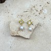 Adornia 14k Gold Plated Freshwater Pearl Crystal Flower Earrings - 3 of 4