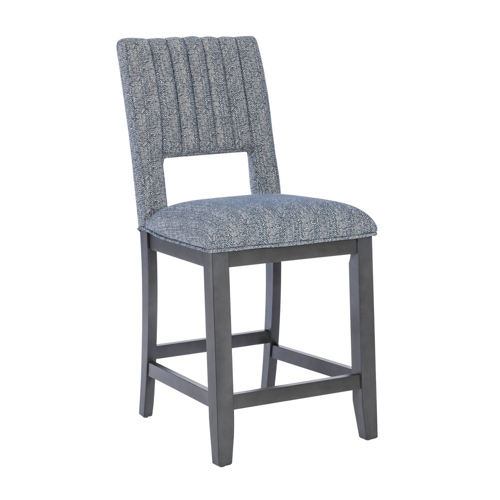 Powell Set of 2 Harlan Padded Upholstered Seat Counter Height Barstool: Rubberwood Frame, 300 lbs Capacity