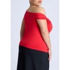 ELOQUII Women's Plus Size Asym Twist Sleeve Top - 3 of 4