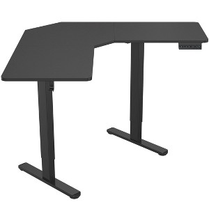 Mount-It! Electric Height Adjustable Desk for Corners, Automatic Standing Desk with Smooth Ergonomic Height Adjustment from 28.3" to 47.2" - 1 of 4
