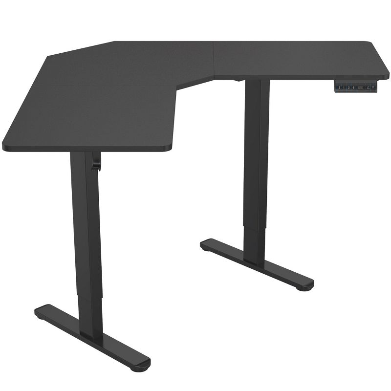 Mount-It! Electric Height Adjustable Desk for Corners, Automatic Standing Desk with Smooth Ergonomic Height Adjustment from 28.3" to 47.2", 1 of 10
