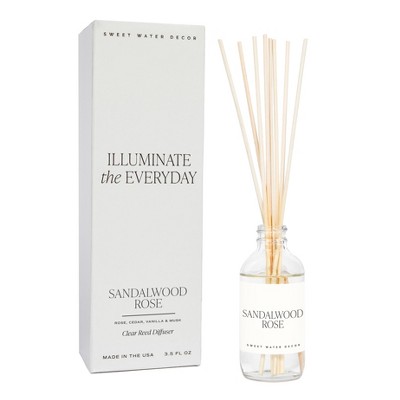 Sweet Water Decor Sandalwood Rose Clear Reed Diffuser - 3.5oz