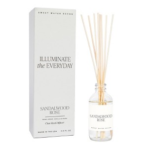 Sweet Water Decor Sandalwood Rose Clear Reed Diffuser - 3.5oz - 1 of 3