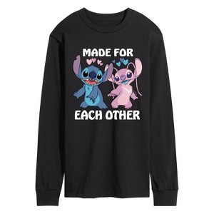 Men's - Lilo and Stitch - Made For Each Other Long Sleeve Graphic T-Shirt - 1 of 4