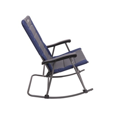 Navy and Charcoal Foldable Polyester Rocking Camping Chair