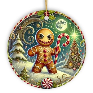 Menacing Gingerbread Man Ornament, Eerie Winter Enforcer for Christmas Decor| OrnamentallyYou - 1 of 4