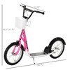 VYNXARIA Dark Pink Kick Scooters for Youth with Adjustable Handlebars and 16" Inflatable Tires - 3 of 4