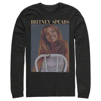 Men's Britney Spears Classic Star Frame Long Sleeve Shirt - Black