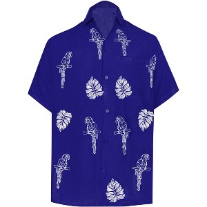LA LEELA Men's Button Down Short Sleeves Casual Hawaiian Shirt Beach Aloha Party Summer Holidays Vacation Shirts For Mens - 1 of 4