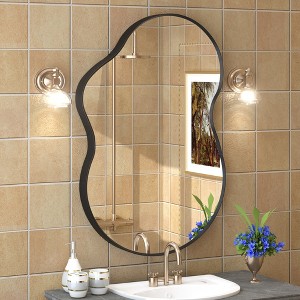 Apmir Irregular High-Strength Tempered Glass and Aluminum Alloy Framed French Cleat Mounted Wall Decor Bathroom Vanity Mirror - 1 of 4