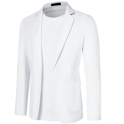 Lars Amadeus Men's One Button Notched Lapel Business Solid Sport Coats